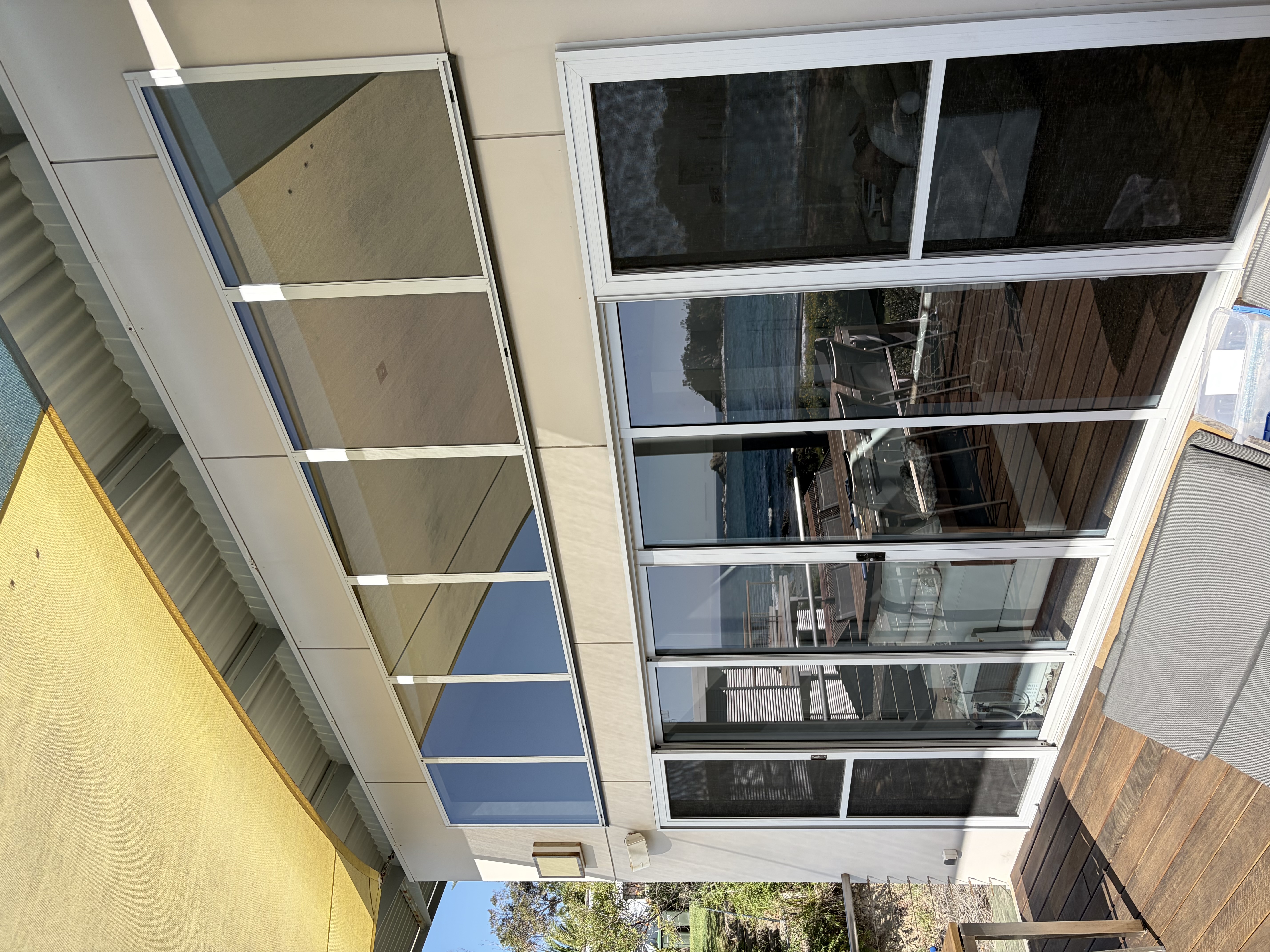 Exterior window cleaning — beachfront home